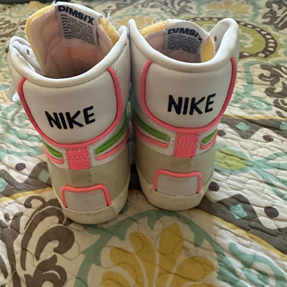 Nike Kids' White and Pink Sneakers